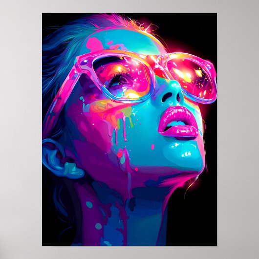 Neon Aura Poster | Krachtige Pop Art Print (Voorkant)