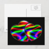Neon Aurora Harten Briefkaart (Voorkant / Achterkant)