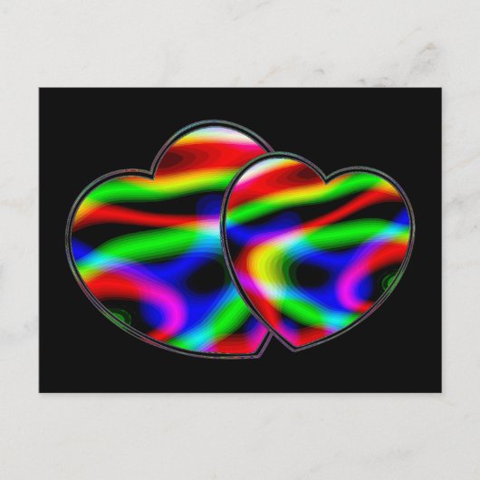 Neon Aurora Harten Briefkaart (Voorkant)