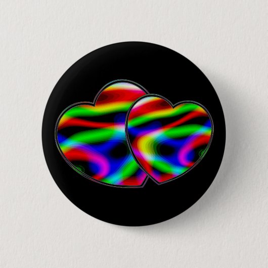 Neon Aurora Harten Ronde Button 5,7 Cm (Voorkant)