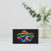 Neon Aurora Harten Zwart Visitekaartje (Staand voorkant)