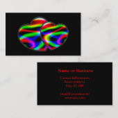 Neon Aurora Hearts Black Visitekaartje (Voorkant / Achterkant)