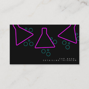 Neon Autowas Interieur Ontwerper Logo C Visitekaartje