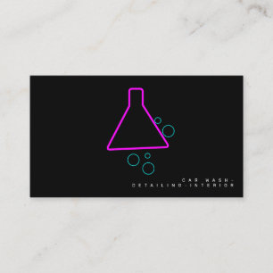Neon Autowas Interieur Ontwerper Logo D Visitekaartje