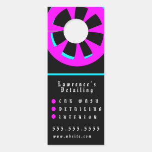 Neon Autowasserij Interieur Ontwerper Velg Logo Deurhanger
