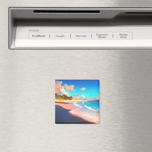 Neon avond aan het strand magneet (Insitu (Vaatwasser))