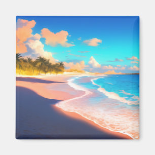 Neon avond aan het strand magneet