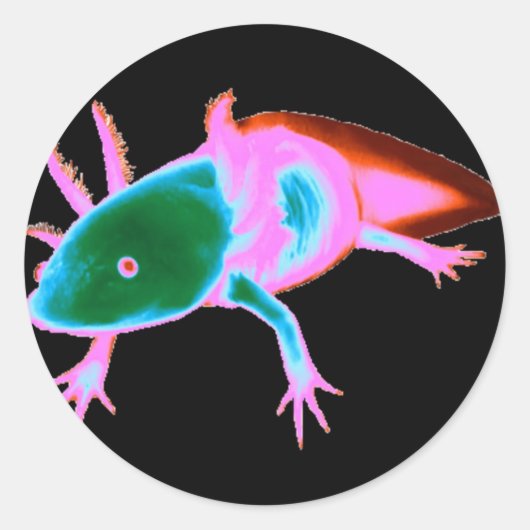 Neon Axolotl Stickers (Voorkant)