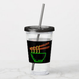 Neon Aziatische Noedelkom Acryl Drinkbeker