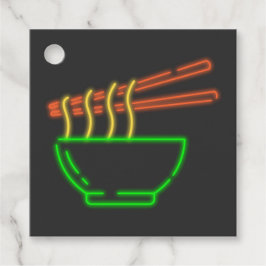 Neon Aziatische Noedelkom  Bedankjes Labels