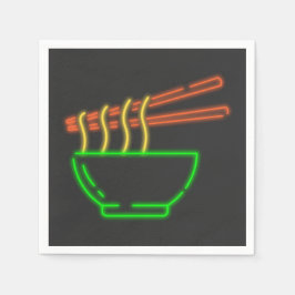 Neon Aziatische Noedelkom  Servet