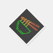Neon Aziatische Noedelkom  Servet (Hoek)
