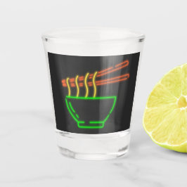 Neon Aziatische Noedelkom  Shot Glas