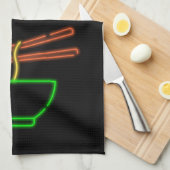 Neon Aziatische Noedelkom Theedoek (Quarter Fold)