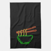 Neon Aziatische Noedelkom Theedoek (Verticaal)