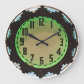 Neon Aztec 1930-klok Grote Klok (Voorkant)