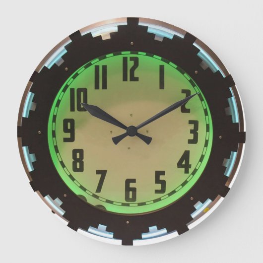 Neon Aztec 1930-klok Grote Klok (Voorkant)