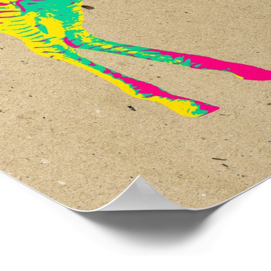 Neon Baby Zebra Psychedelic Pink Yellow & Green Poster (Hoek)