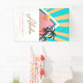 Neon Bachelorette-feest op een hete tropische stra Spandoek (Insitu)