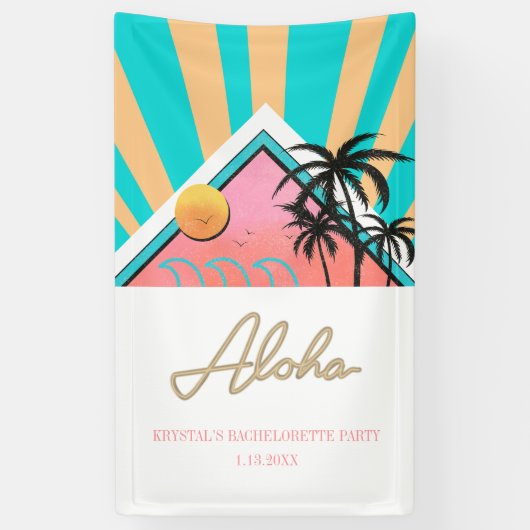 Neon Bachelorette-feest op een hete tropische stra Spandoek (Verticaal)