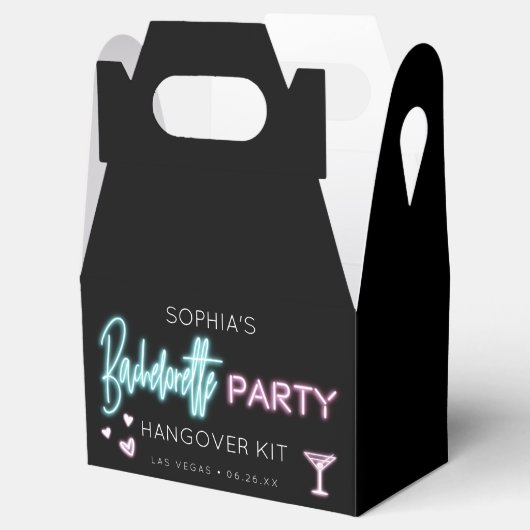 Neon Bachelorette Hangover Kit Favor Box Bedankdoosjes (Geopend)
