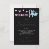 Neon Bachelorette Party Kaart (Achterkant)