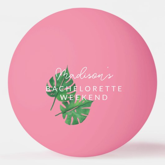 Neon Bachelorette Strandspellen Roze Pingpongbal (Voorkant)