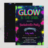 Neon bachelorette-uitnodiging kaart (Voorkant / Achterkant)