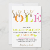 Neon Bachelorette Weekend Modern Final Fiesta Kaart (Voorkant)