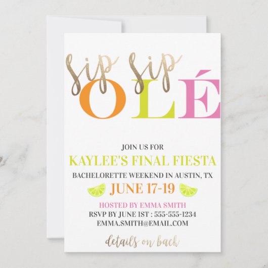 Neon Bachelorette Weekend Modern Final Fiesta Kaart (Voorkant)