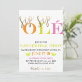 Neon Bachelorette Weekend Modern Final Fiesta Kaart (Staand voorkant)