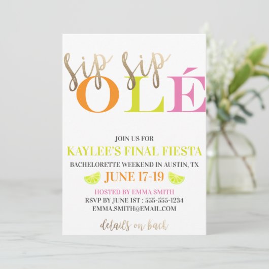 Neon Bachelorette Weekend Modern Final Fiesta Kaart (Staand voorkant)