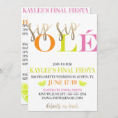 Neon Bachelorette Weekend Modern Final Fiesta Kaart (Voorkant / Achterkant)