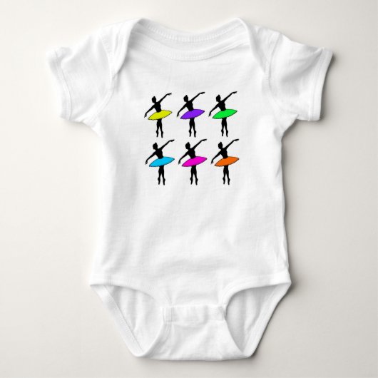 Neon Ballerina Dancer Dance Teacher Ballet Pointe Romper (Voorkant)