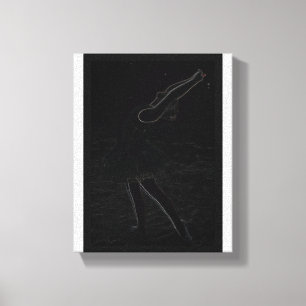 Neon, Ballerina in de sneeuw Canvas Afdruk