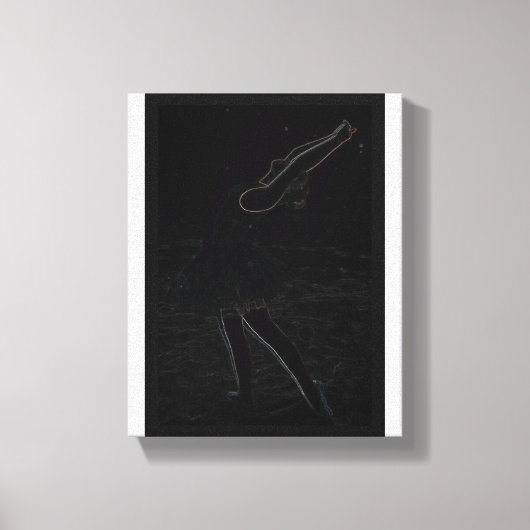 Neon, Ballerina in de sneeuw Canvas Afdruk (Voorkant)
