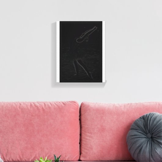 Neon, Ballerina in de sneeuw Canvas Afdruk (Insitu (Woonkamer))