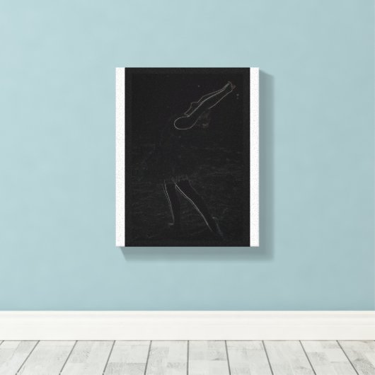 Neon, Ballerina in de sneeuw Canvas Afdruk (Insitu (Houten vloer))