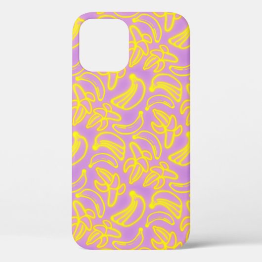 Neon Bananen roze Hoesje-Mate iPhone Case (Achterkant)