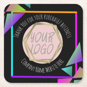 Neon Bar Restaurant Business Logo Kartonnen Onderzetters