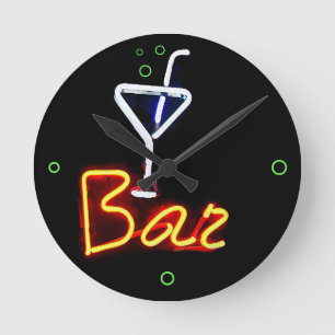 Neon Bar Ronde Klok