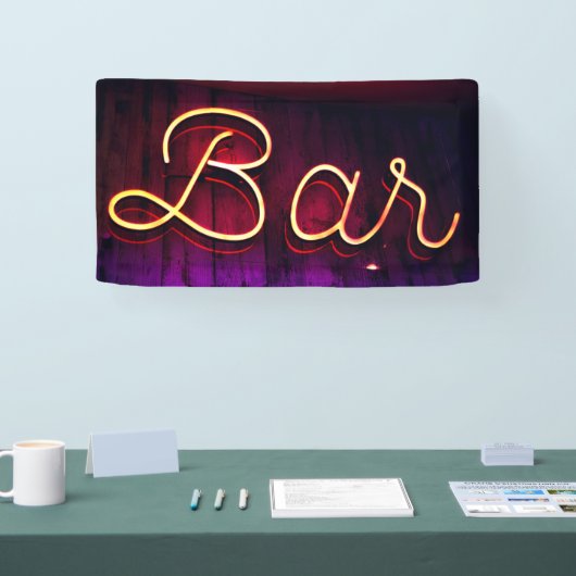 Neon Bar Sign Foto Spandoek (Beurs)