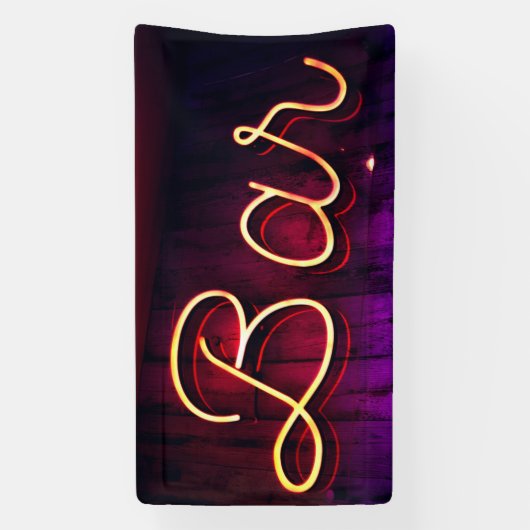 Neon Bar Sign Foto Spandoek (Verticaal)