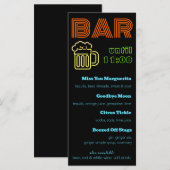 Neon Bar Uithangbord Dranken Menu (Voorkant / Achterkant)