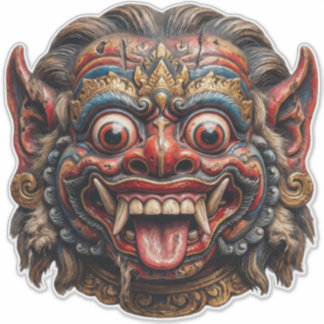 Neon Barong-beschermer Sticker - Balinese Bescherm