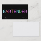 Neon bartender visitekaartjes (Voorkant / Achterkant)