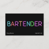 Neon bartender visitekaartjes (Voorkant)