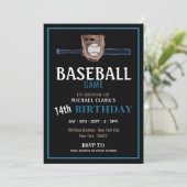 Neon Baseball Bat, Baseball Game Verjaardagsfeest Kaart (Staand voorkant)