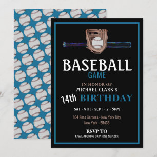 Neon Baseball Bat, Baseball Game Verjaardagsfeest Kaart
