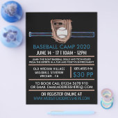 Neon Baseball Bat & Gear Baseball Camp Advert Flyer (Enkel)